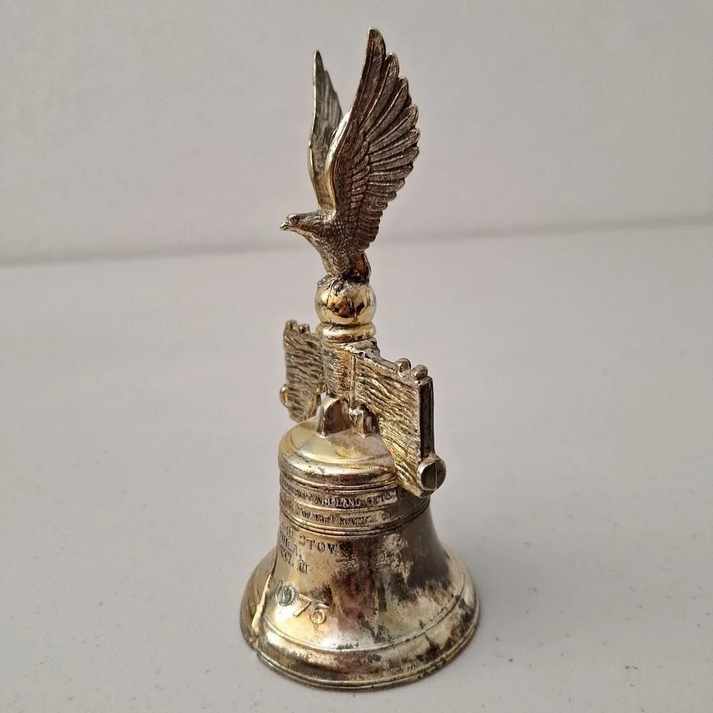 VTG 1776-1976 Liberty Bell Bicentennial Metal Eagle Topper Collectible Souvenir